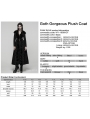 Black Retro Gothic Plush Trim Jacquard Long Winter Coat for Women