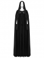 Black Gothic Embroidered Velvet Hooded Long Cloak for Women