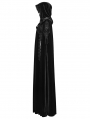 Black Gothic Embroidered Velvet Hooded Long Cloak for Women