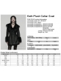 Black Gothic Plush Collar Warm Winter Jacquard Coat for Women