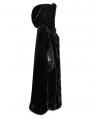 Black Gothic Mid-Length Hooded Fur Warm Winter Cloak for Women