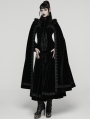 Black Retro Gothic Plush Velvet Long Cloak Coat for Women