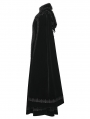 Black Retro Gothic Plush Velvet Long Cloak Coat for Women