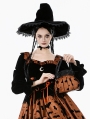 Brown and Black Gothic Halloween Bat Pumpkin Handbag