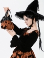 Brown and Black Gothic Halloween Bat Pumpkin Handbag