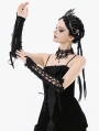 Black Gothic Embroidered Lace Long Gloves