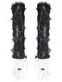 Black Gothic Embroidered Lace Long Gloves