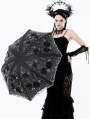 Black Gothic Lolita Elegant Embroidered Lace Umbrella