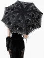 Black Gothic Lolita Elegant Embroidered Lace Umbrella