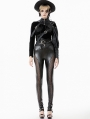 Black Gothic Asymmetric Punk Leather Shoulder Cape for Women
