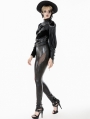Black Gothic Asymmetric Punk Leather Shoulder Cape for Women