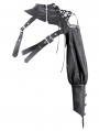 Black Gothic Asymmetric Punk Leather Shoulder Cape for Women