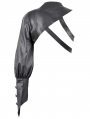 Black Gothic Asymmetric Punk Leather Shoulder Cape for Women