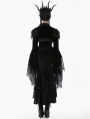 Black Noble Gothic Velvet Raven Feather Cape for Women