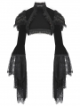 Black Noble Gothic Velvet Raven Feather Cape for Women