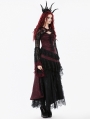 Black and Red Retro Gothic Baroque Lace Cape for Women