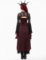 Black and Red Retro Gothic Baroque Lace Cape for Women