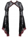 Black and Red Retro Gothic Baroque Lace Cape for Women