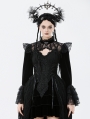 Black Gothic Velvet Lace Hollow Shoulder Cape for Women