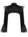 Black Gothic Velvet Lace Hollow Shoulder Cape for Women
