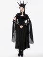 Black Gothic Embroidered Lace Applique Cape for Women