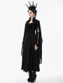 Black Gothic Embroidered Lace Applique Cape for Women