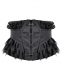 Black Vintage Gothic Coffin Underbust Corset Waistband