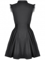 Black Gothic Dolly Sleeveless Button-Front Mini Dress