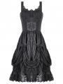 Black Gothic Lolita Priness Lace Strap Short Dress