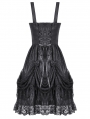Black Gothic Lolita Priness Lace Strap Short Dress