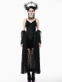 Black Romantic Gothic Irregular Lace Tail Dress