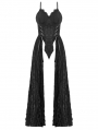Black Romantic Gothic Irregular Lace Tail Dress