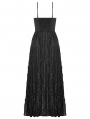 Black Romantic Gothic Irregular Lace Tail Dress