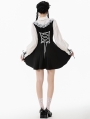 Black and White Dolly Lolita Faux Two-Piece Ribbon Short Dress