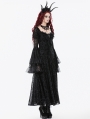 Black Gothic Royal Jewel Embellished Vintage Maxi Dress