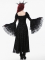 Black Gothic Royal Jewel Embellished Vintage Maxi Dress