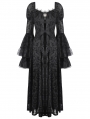 Black Gothic Royal Jewel Embellished Vintage Maxi Dress