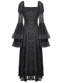 Black Gothic Royal Jewel Embellished Vintage Maxi Dress