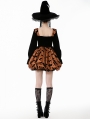 Brown and Black Gothic Midnight Bat Pumpkin Halloween Short Dress