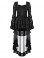 Black Gothic Bat Star Moon Printed High-Low Dress