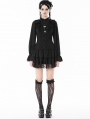 Black Lolita Dark Gothic Drop Waist Mini Dress