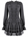 Black Lolita Dark Gothic Drop Waist Mini Dress