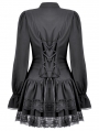 Black Lolita Dark Gothic Drop Waist Mini Dress