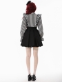 Black and White Lolita Dark Striped Preppy Dress with Detachable Collar