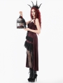 Red Rose Gothic Asymmetric Layered Lace Ruffle Dress