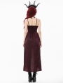 Red Rose Gothic Asymmetric Layered Lace Ruffle Dress