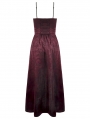 Red Rose Gothic Asymmetric Layered Lace Ruffle Dress