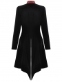 Black and Red Retro Gothic Velvet Faux Two-Piece Tailcoat for Women