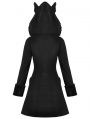 Black Gothic Cute Cat Ear Fuzzy Hoodie Coat for Women