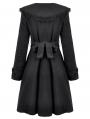 Black Gothic Bowknot Embroidered Warm Coat for Women